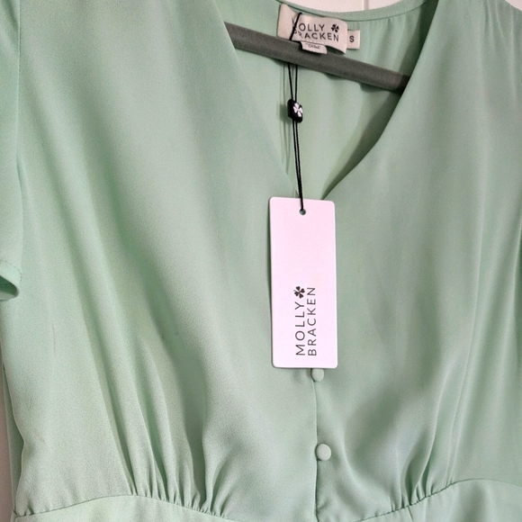 NWT Molly Bracken Mint Green Retro Mini Dress, size Small women's - Picture 3 of 12